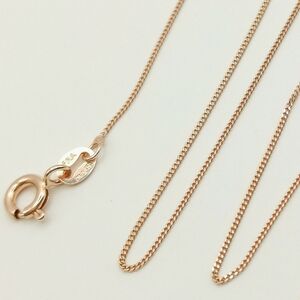Basic Rose Gold Flat Curb Link Chain Necklace 18"
